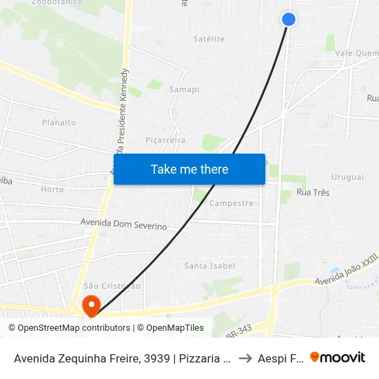 Avenida Zequinha Freire, 3939 | Pizzaria Resende to Aespi Fapi map