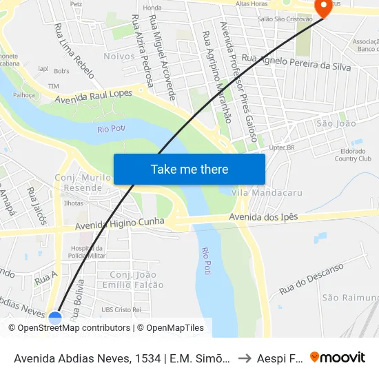 Avenida Abdias Neves, 1534 | E.M. Simões Filho to Aespi Fapi map