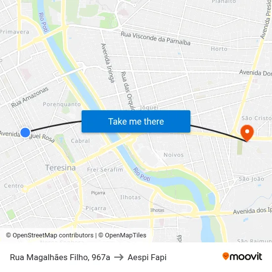 Rua Magalhães Filho, 967a to Aespi Fapi map