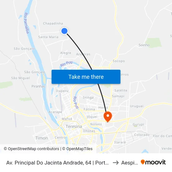 Av. Principal Do Jacinta Andrade, 64 | Portal Do Jacinta Andrade to Aespi Fapi map
