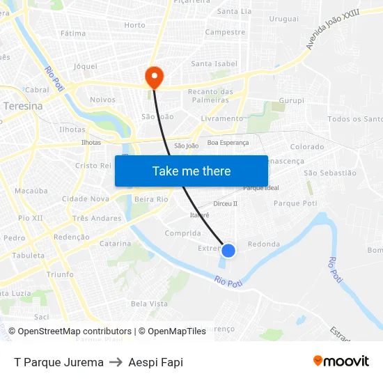 T Parque Jurema to Aespi Fapi map