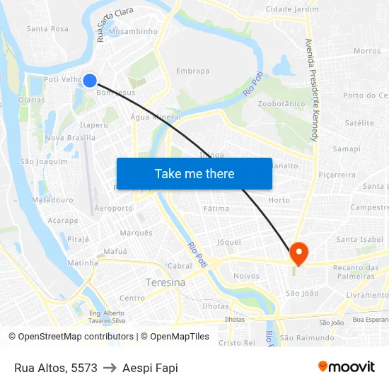 Rua Altos, 5573 to Aespi Fapi map