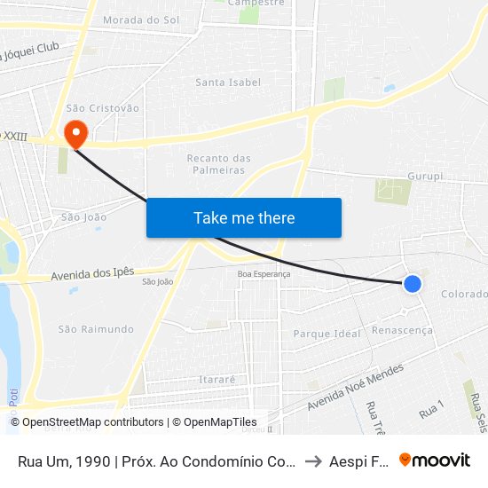 Rua Um, 1990 | Próx. Ao Condomínio Colorado to Aespi Fapi map