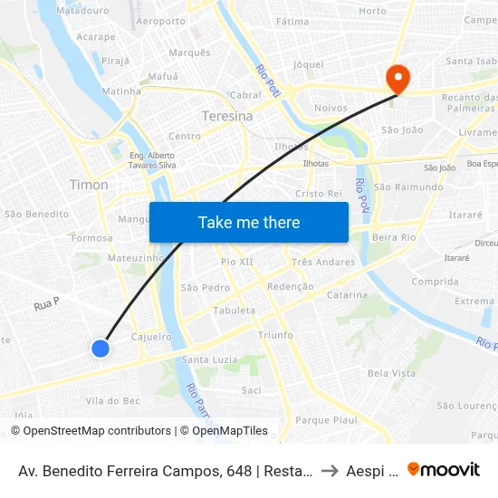 Av. Benedito Ferreira Campos, 648 | Restaurante Da Nega to Aespi Fapi map