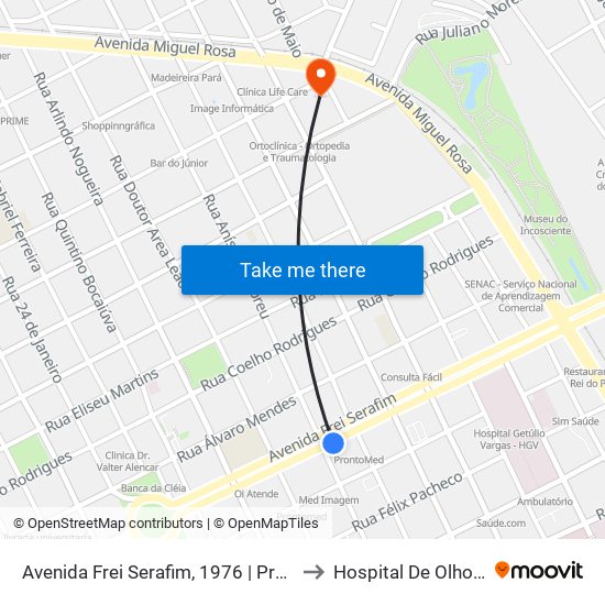 Avenida Frei Serafim, 1976 | Próximo Ao Prontomed Infantil to Hospital De Olhos Francisco Vilar map