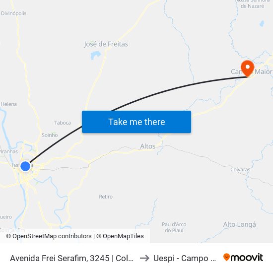 Avenida Frei Serafim, 3245 | Colégio Cev to Uespi - Campo Maior map