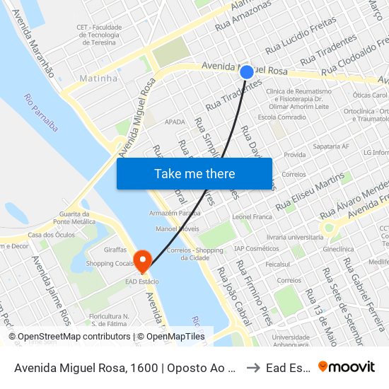 Avenida Miguel Rosa, 1600 | Oposto Ao Viaduto Do Mafuá to Ead Estácio map
