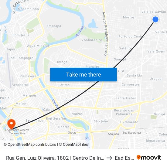 Rua Gen. Luiz Oliveira, 1802 | Centro De Iniciação Ao Esporte to Ead Estácio map