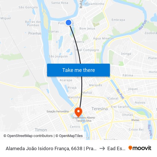 Alameda João Isidoro França, 6638 | Praça Do Poty Velho to Ead Estácio map