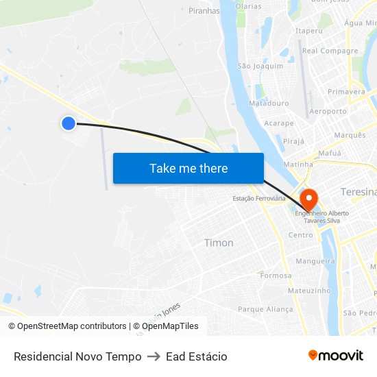 Residencial Novo Tempo to Ead Estácio map