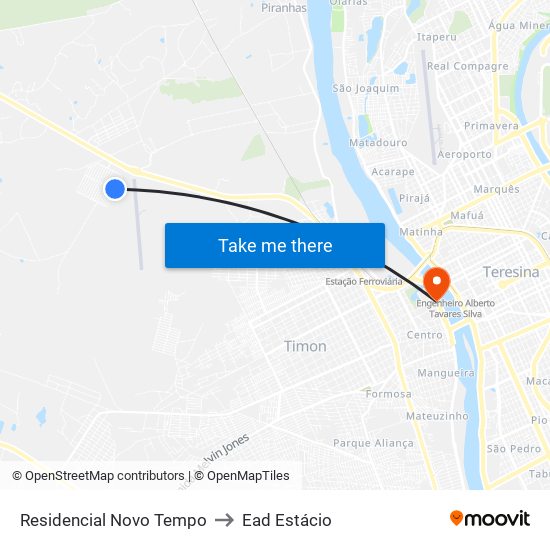 Residencial Novo Tempo to Ead Estácio map