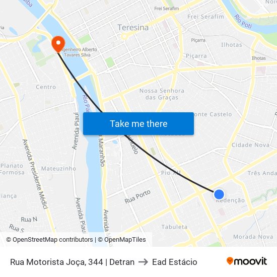 Rua Motorista Joça, 344 | Detran to Ead Estácio map