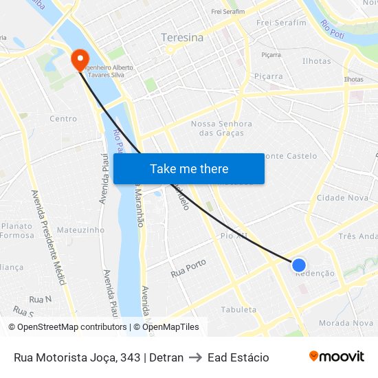 Rua Motorista Joça, 343 | Detran to Ead Estácio map