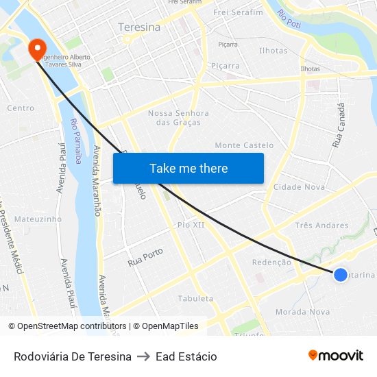 Rodoviária De Teresina to Ead Estácio map