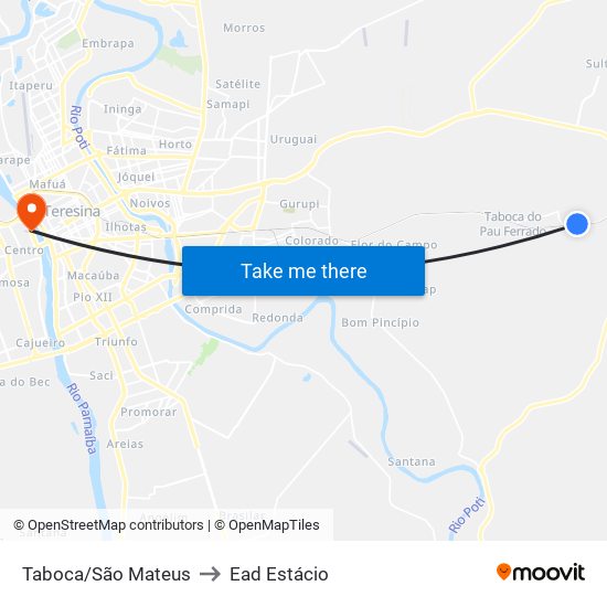 Taboca/São Mateus to Ead Estácio map