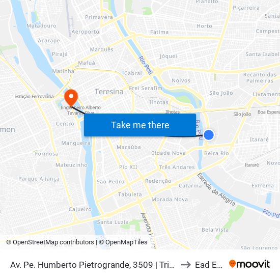 Av. Pe. Humberto Pietrogrande, 3509 | Tribunal De Justiça Do Piauí to Ead Estácio map