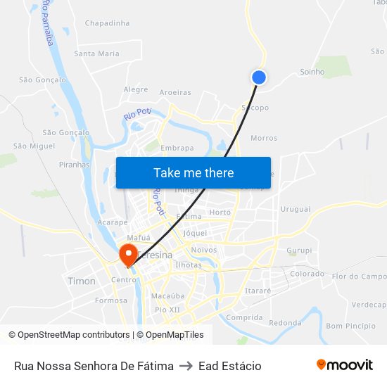 Rua Nossa Senhora De Fátima to Ead Estácio map