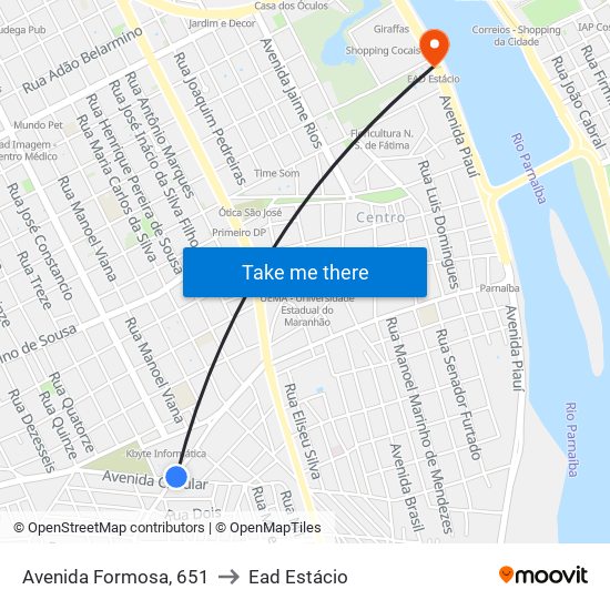 Avenida Formosa, 651 to Ead Estácio map