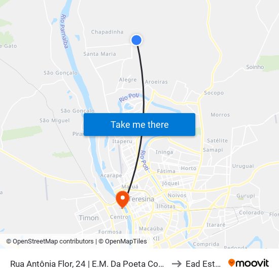 Rua Antônia Flor, 24 | E.M. Da Poeta Costa E Silva to Ead Estácio map