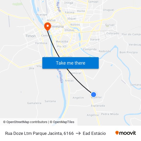 Rua Doze Ltm Parque Jacinta, 6166 to Ead Estácio map