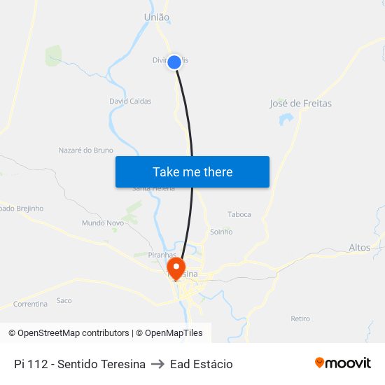 Pi 112 - Sentido Teresina to Ead Estácio map