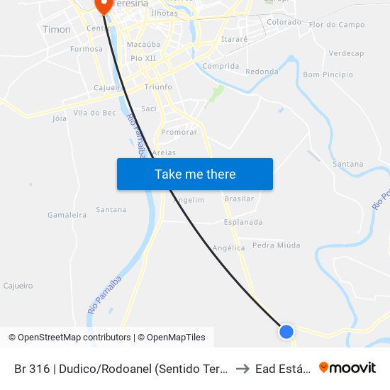 Br 316 | Dudico/Rodoanel (Sentido Teresina) to Ead Estácio map