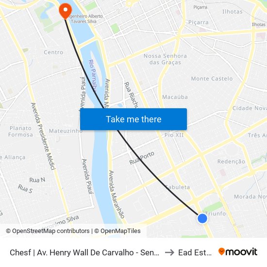 Chesf | Av. Henry Wall De Carvalho - Sentido Bairro to Ead Estácio map