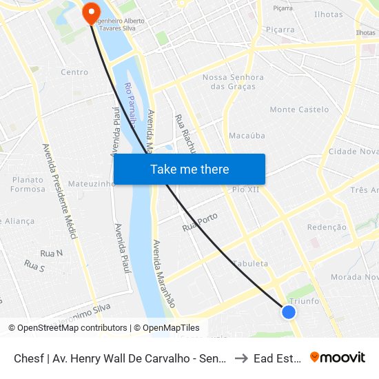 Chesf | Av. Henry Wall De Carvalho - Sentido Centro to Ead Estácio map