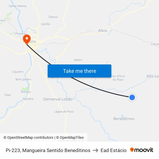 Pi-223, Mangueira Sentido Beneditinos to Ead Estácio map