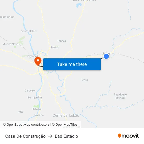 Casa De Construção to Ead Estácio map