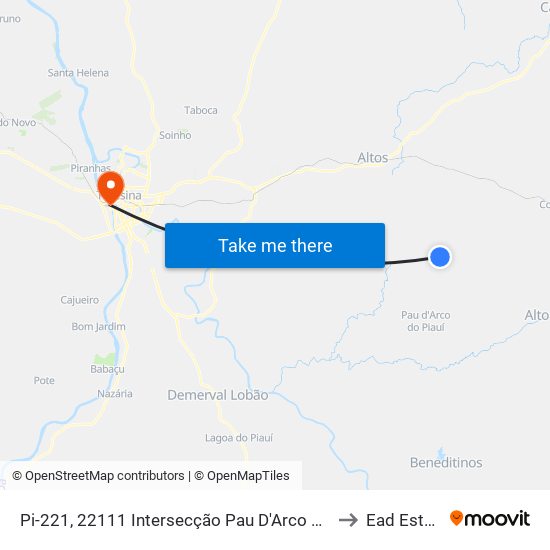 Pi-221, 22111 Intersecção Pau D'Arco Para Altos to Ead Estácio map