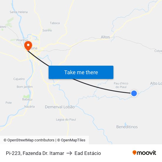 Pi-223, Fazenda Dr. Itamar to Ead Estácio map