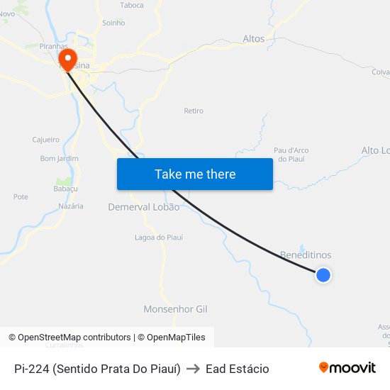 Pi-224 (Sentido Prata Do Piauí) to Ead Estácio map