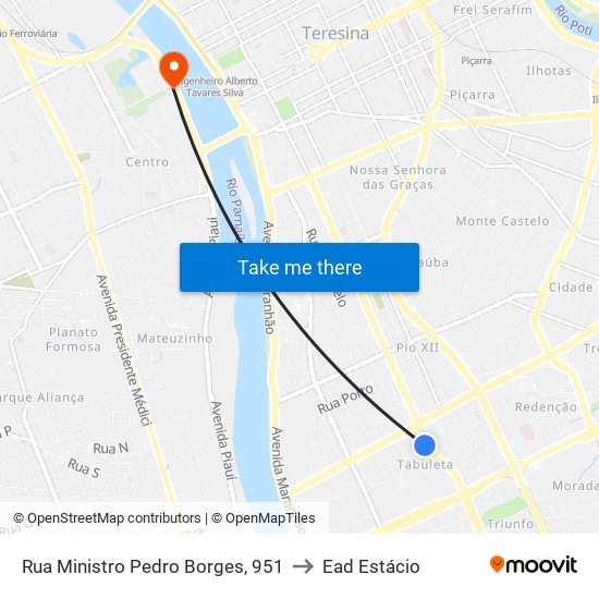 Rua Ministro Pedro Borges, 951 to Ead Estácio map