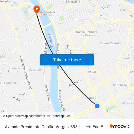 Avenida Presidente Getúlio Vargas, 893 | Ponto Intermunicipal to Ead Estácio map