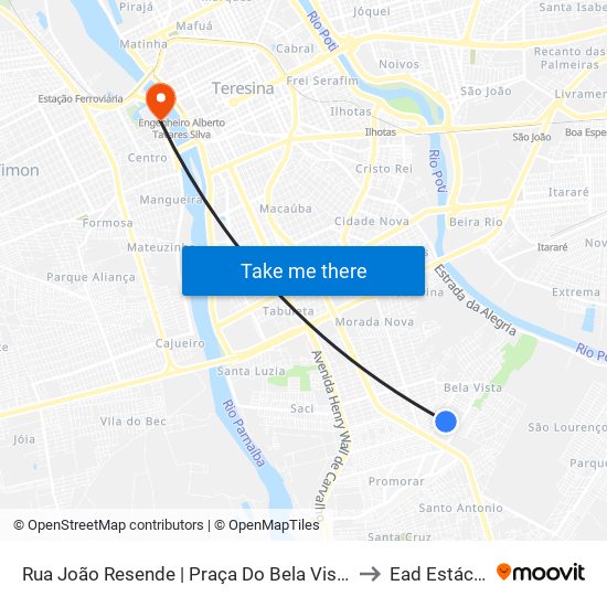 Rua João Resende | Praça Do Bela Vista to Ead Estácio map
