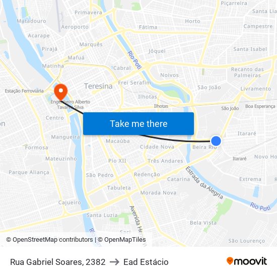 Rua Gabriel Soares, 2382 to Ead Estácio map