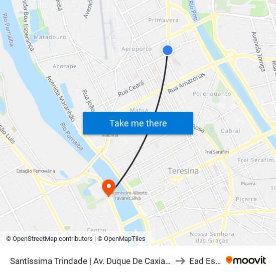 Santíssima Trindade | Av. Duque De Caxias - Sentido Centro to Ead Estácio map