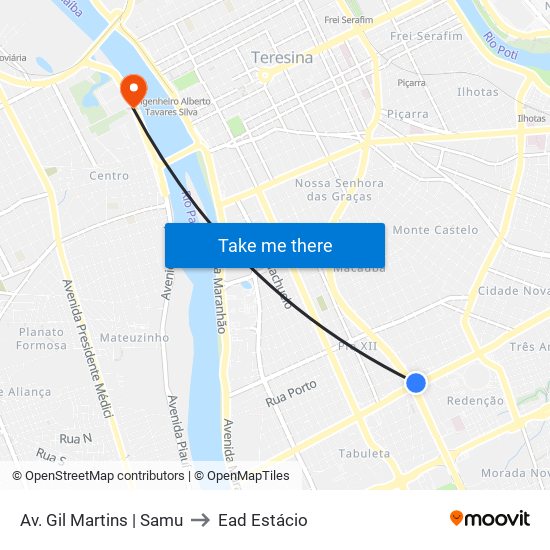 Av. Gil Martins | Samu to Ead Estácio map