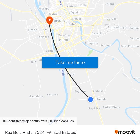 Rua Bela Vista, 7524 to Ead Estácio map