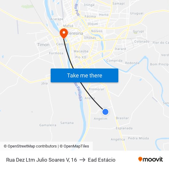 Rua Dez Ltm Julio Soares V, 16 to Ead Estácio map