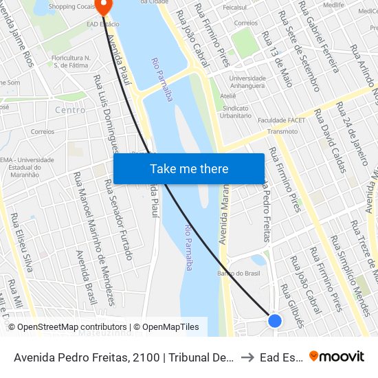 Avenida Pedro Freitas, 2100 | Tribunal De Contas Do Estado to Ead Estácio map