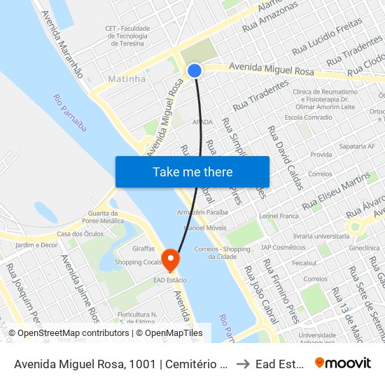 Avenida Miguel Rosa, 1001 | Cemitério São José to Ead Estácio map