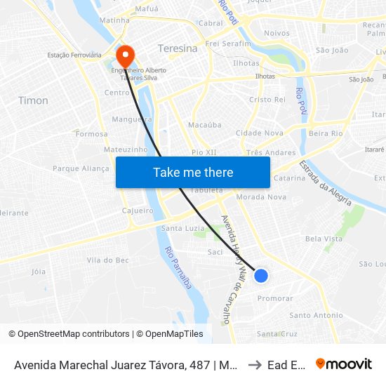 Avenida Marechal Juarez Távora, 487 | Mercado Do Parque Piauí to Ead Estácio map
