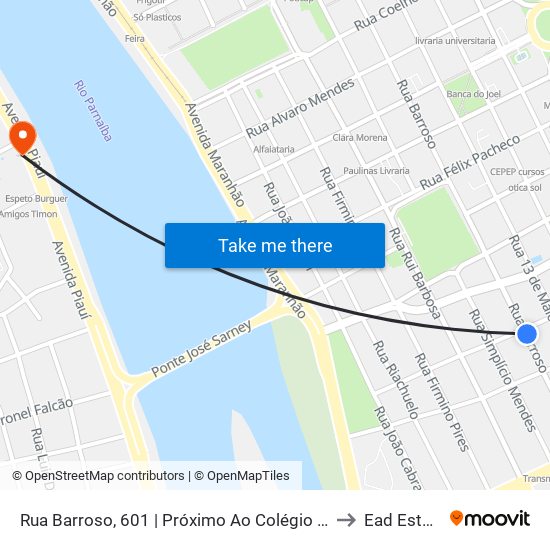 Rua Barroso, 601 | Próximo Ao Colégio Séculos to Ead Estácio map