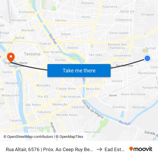 Rua Altair, 6576 | Próx. Ao Ceep Ruy Beger Filho to Ead Estácio map