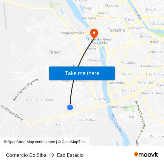 Comercio Do Siba to Ead Estácio map