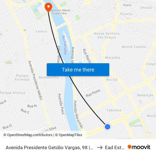 Avenida Presidente Getúlio Vargas, 98 |Posto Fiscal to Ead Estácio map