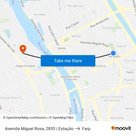 Avenida Miguel Rosa, 2855 | Estação to Farp map