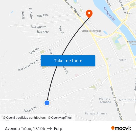 Avenida Tiúba, 1810b to Farp map
